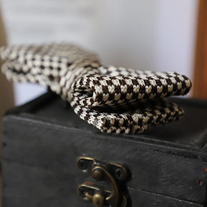 Nœud papillon à rayures en damier noir et blanc pour homme