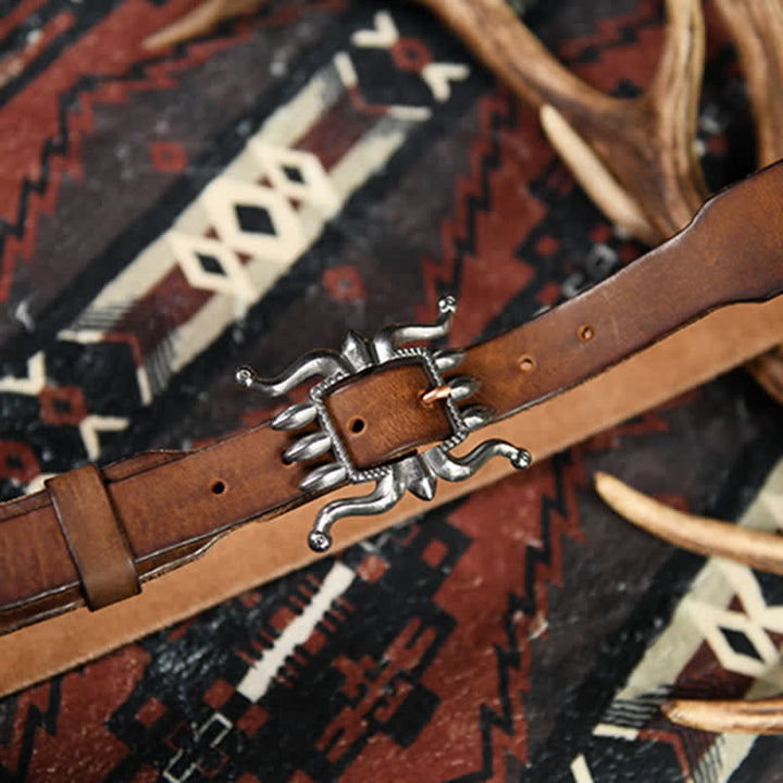 Ceinture en cuir à boucle de poule tendance punk pour homme