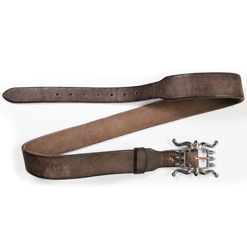 Ceinture en cuir à boucle de poule tendance punk pour homme