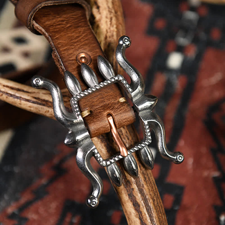 Ceinture en cuir à boucle de poule tendance punk pour homme