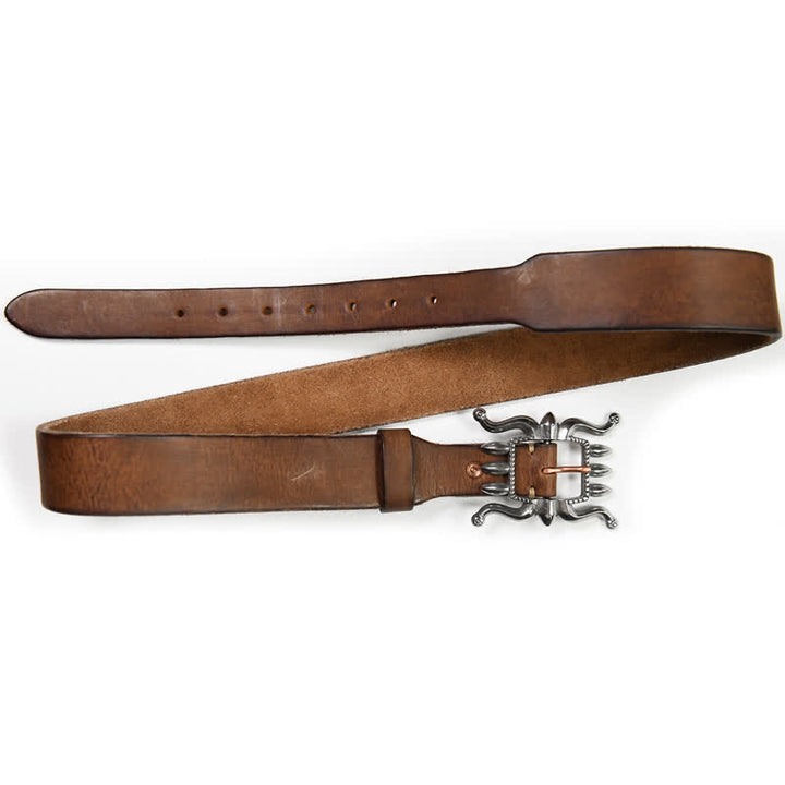 Ceinture en cuir à boucle de poule tendance punk pour homme