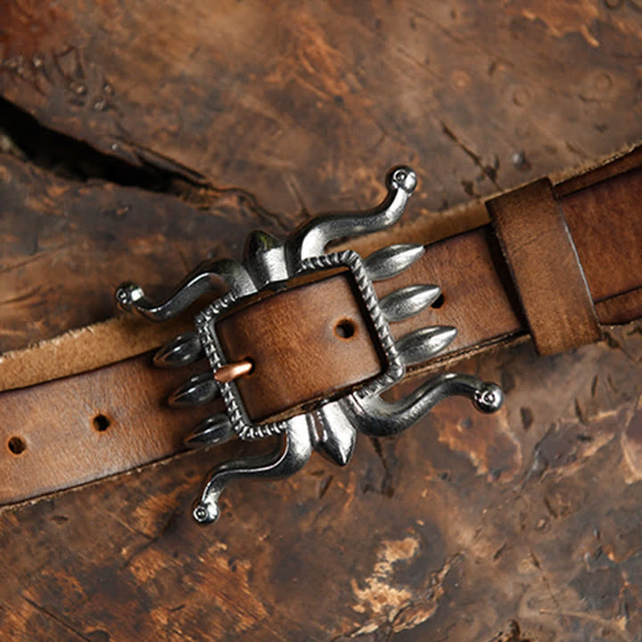 Ceinture en cuir à boucle de poule tendance punk pour homme