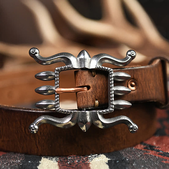 Ceinture en cuir à boucle de poule tendance punk pour homme