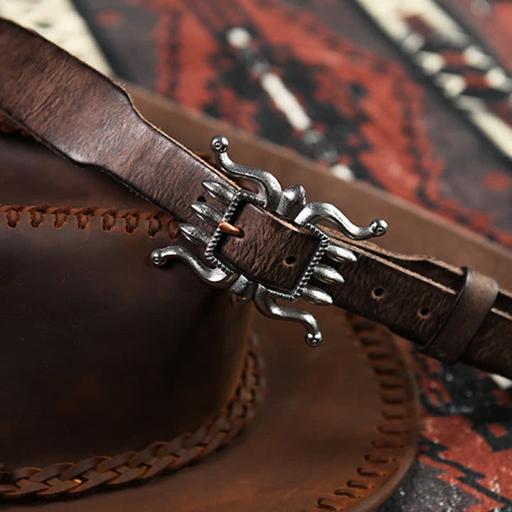 Ceinture en cuir à boucle de poule tendance punk pour homme