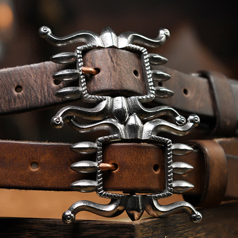 Ceinture en cuir à boucle de poule tendance punk pour homme