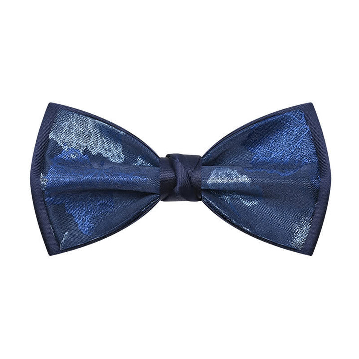 Nœud papillon élégant à motif floral bleu marine pour homme