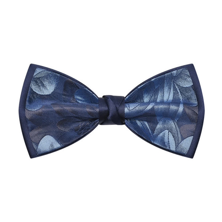 Nœud papillon élégant à motif floral bleu marine pour homme