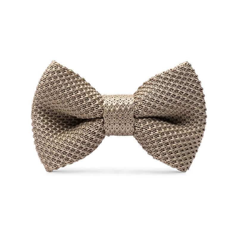 Nœud papillon tricoté simple de couleur unie pour homme
