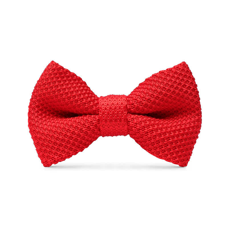Nœud papillon tricoté simple de couleur unie pour homme