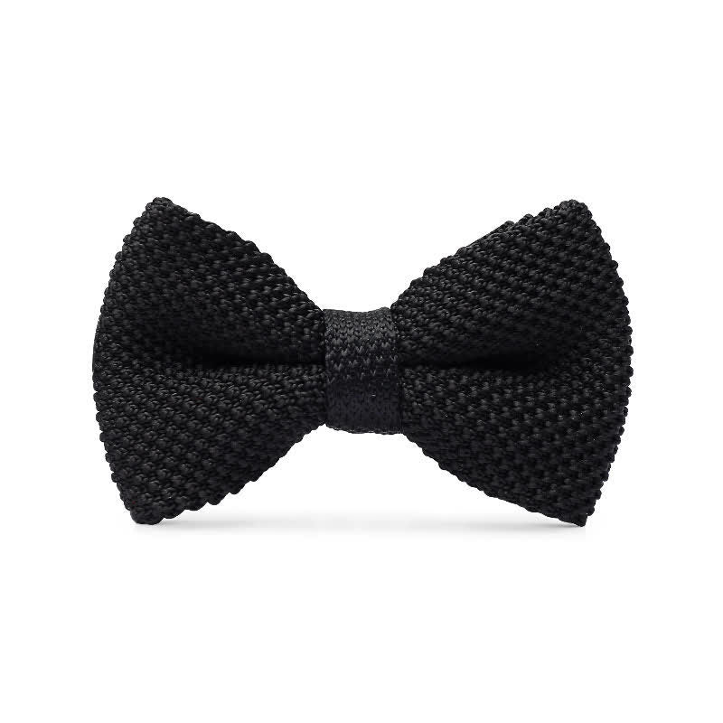 Nœud papillon tricoté simple de couleur unie pour homme