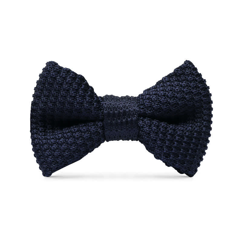 Nœud papillon tricoté simple de couleur unie pour homme