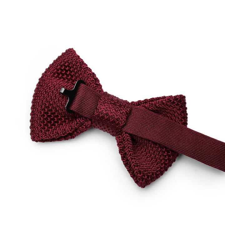 Nœud papillon tricoté simple de couleur unie pour homme