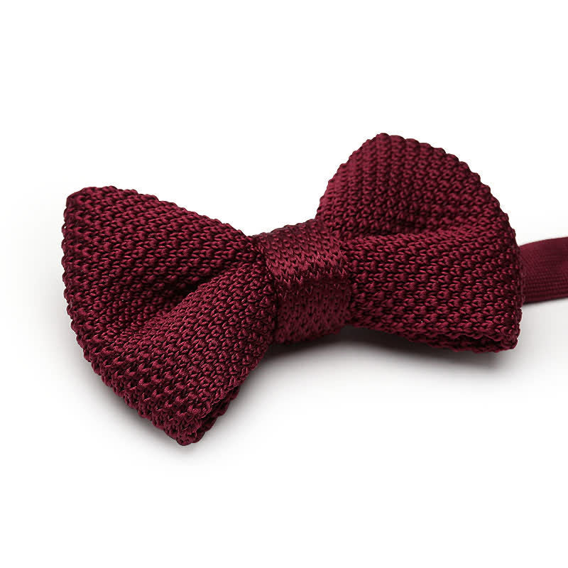 Nœud papillon tricoté simple de couleur unie pour homme