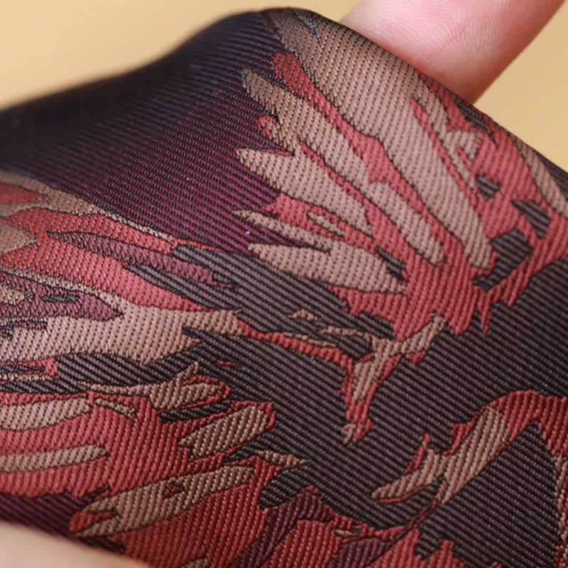 Cravate bordeaux à motif phénix volant pour homme