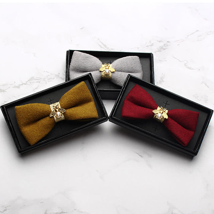 Nœud papillon en laine texturée Golden Bee pour homme