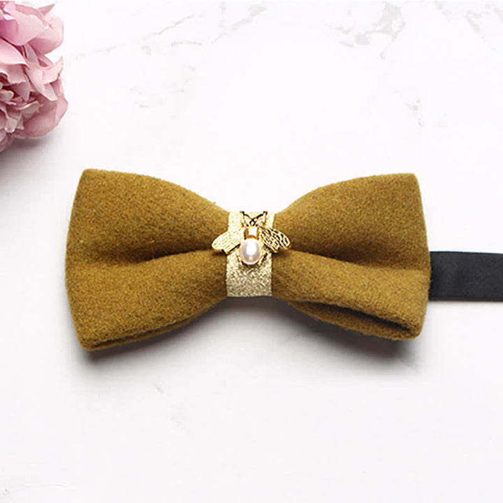Nœud papillon en laine texturée Golden Bee pour homme