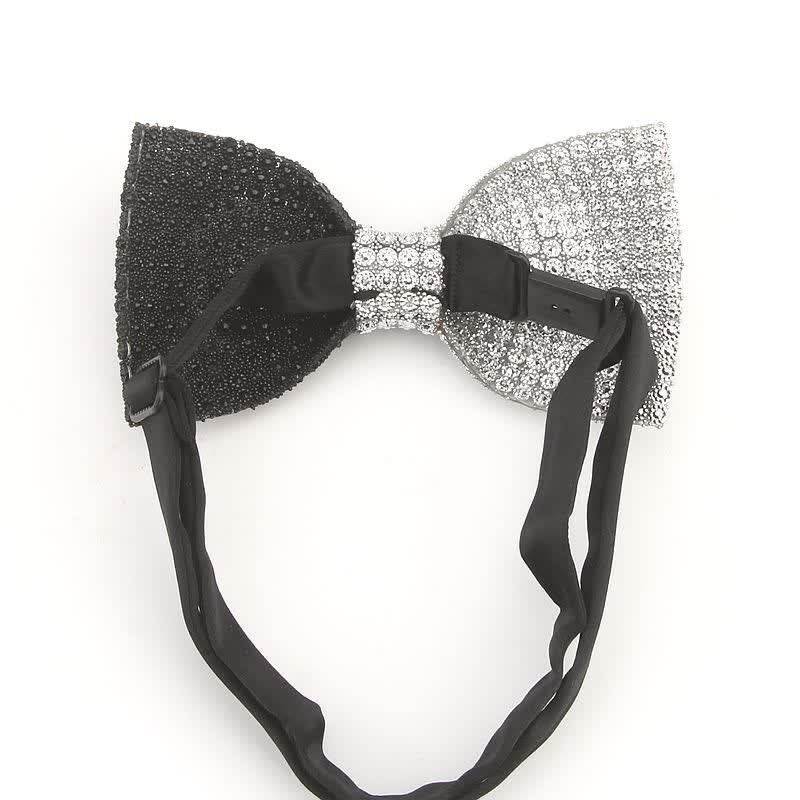 Nœud papillon pour homme avec strass en résine de couleur brillante