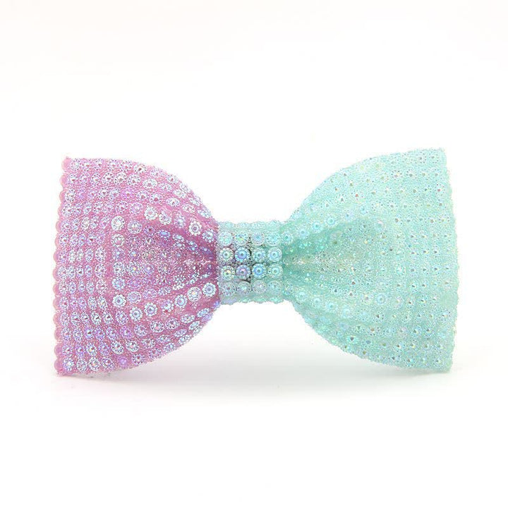 Nœud papillon pour homme avec strass en résine de couleur brillante