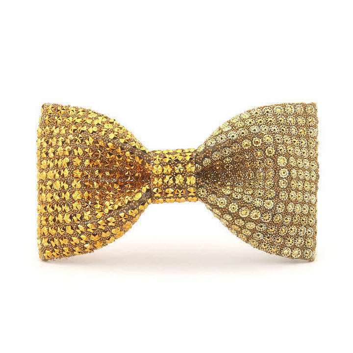 Nœud papillon pour homme avec strass en résine de couleur brillante