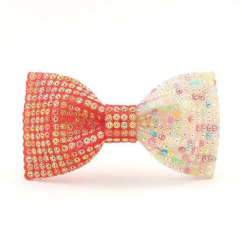 Nœud papillon pour homme avec strass en résine de couleur brillante