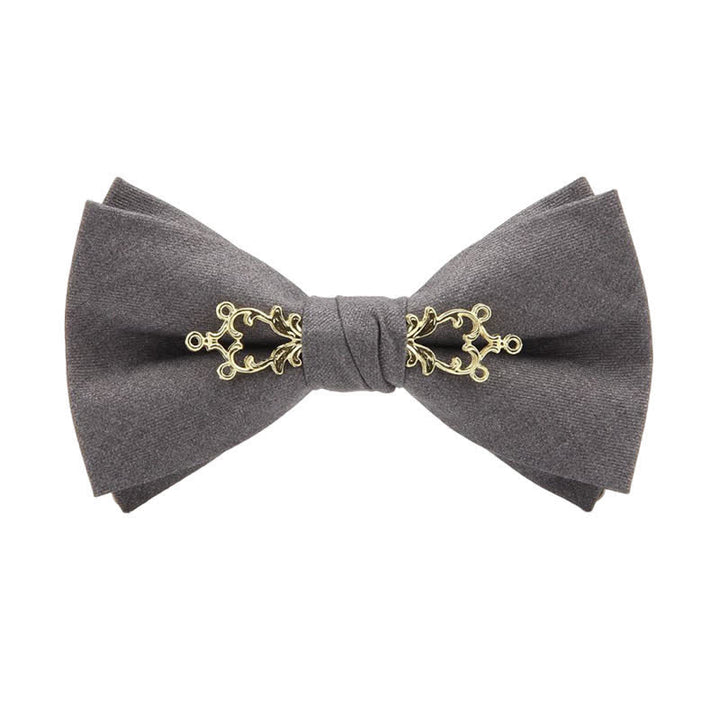 Nœud papillon de mariage à fleurs métallisées pour homme