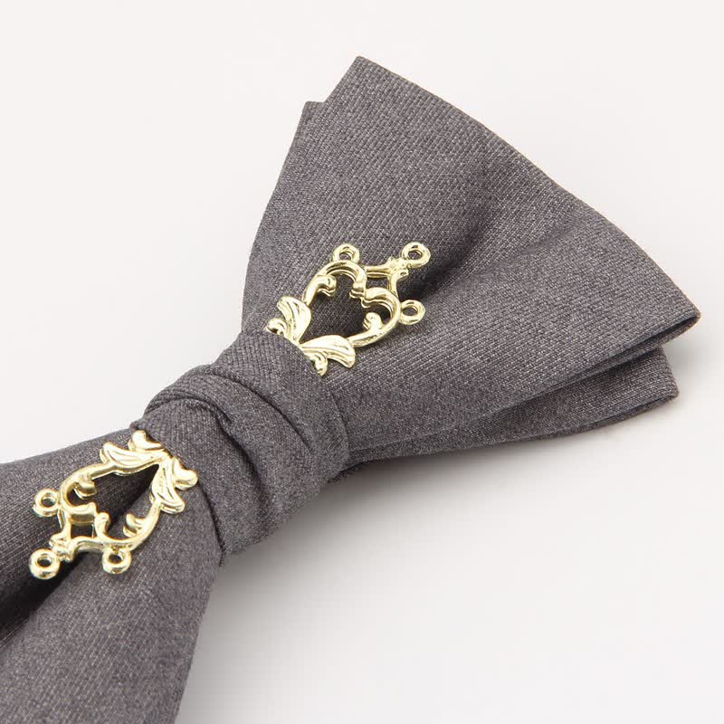 Nœud papillon de mariage à fleurs métallisées pour homme