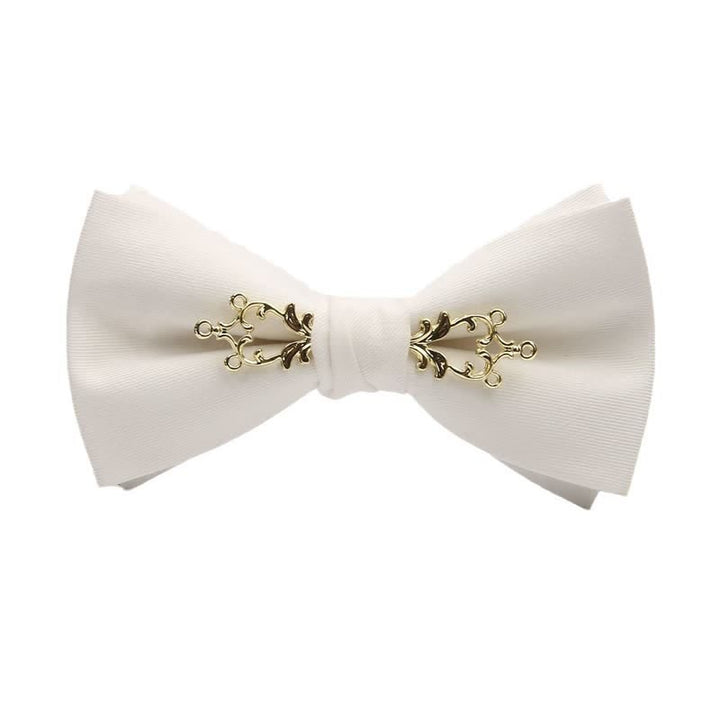 Nœud papillon de mariage à fleurs métallisées pour homme