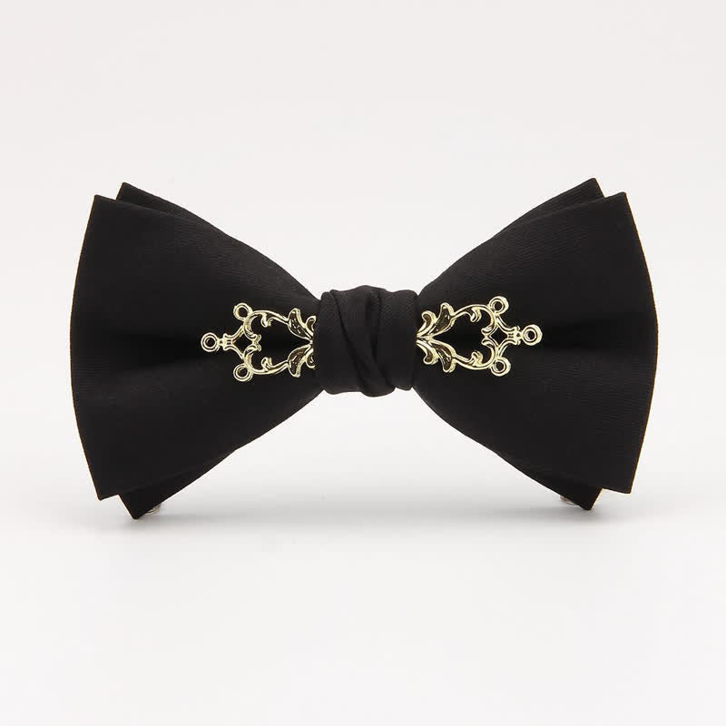 Nœud papillon de mariage à fleurs métallisées pour homme