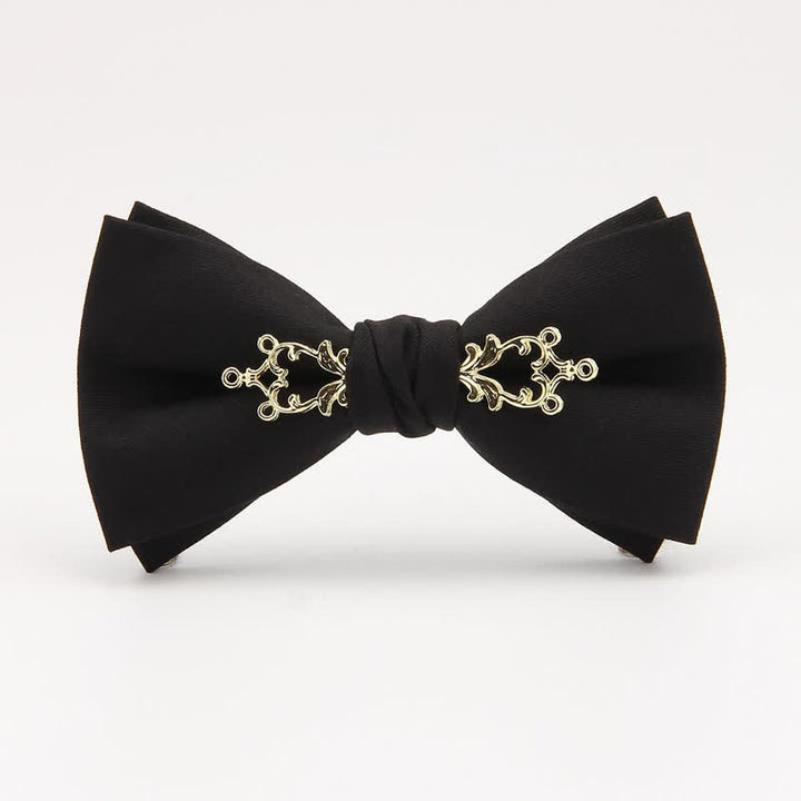 Nœud papillon de mariage à fleurs métallisées pour homme