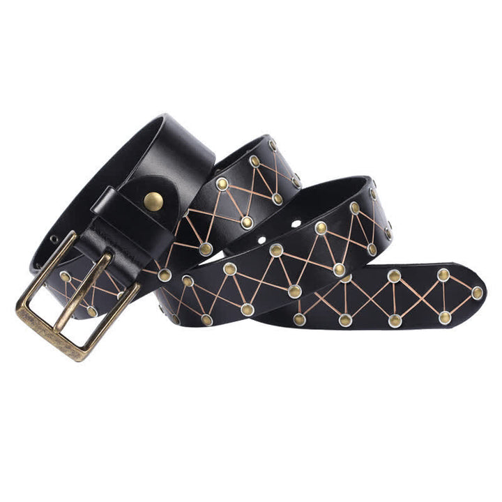 Ceinture en cuir vintage cloutée à rivets de style punk pour homme