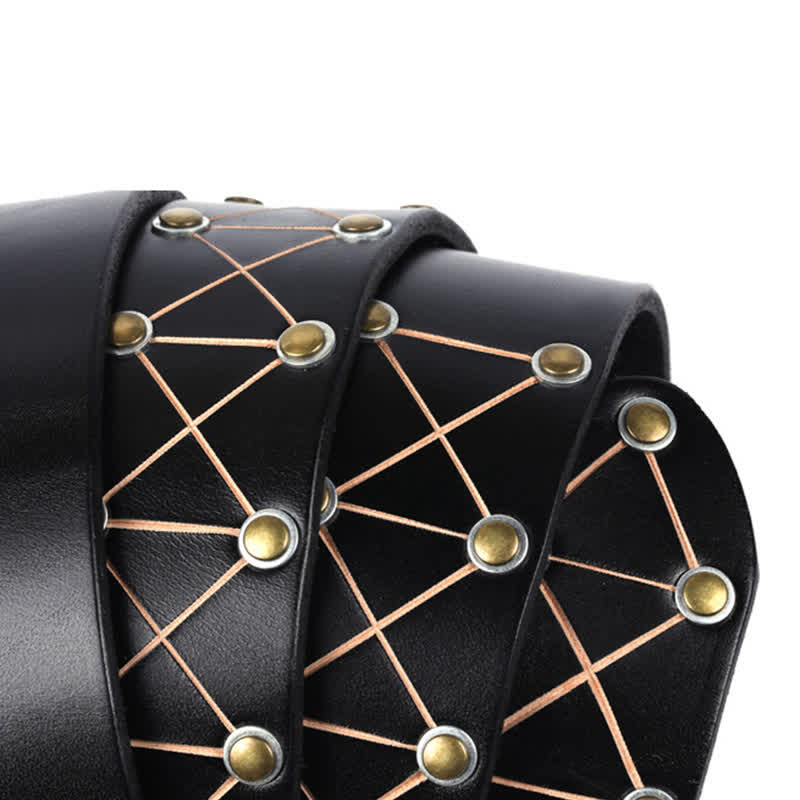 Ceinture en cuir vintage cloutée à rivets de style punk pour homme