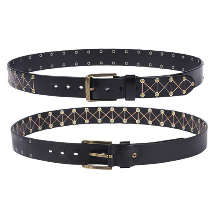Ceinture en cuir vintage cloutée à rivets de style punk pour homme