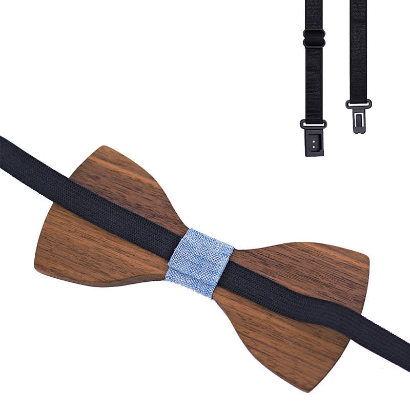 Lot de 3 nœuds papillon décoratifs en bois naturel pour homme