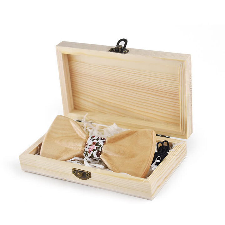 Lot de 4 nœuds papillon en bois tendance pour homme au design 3D