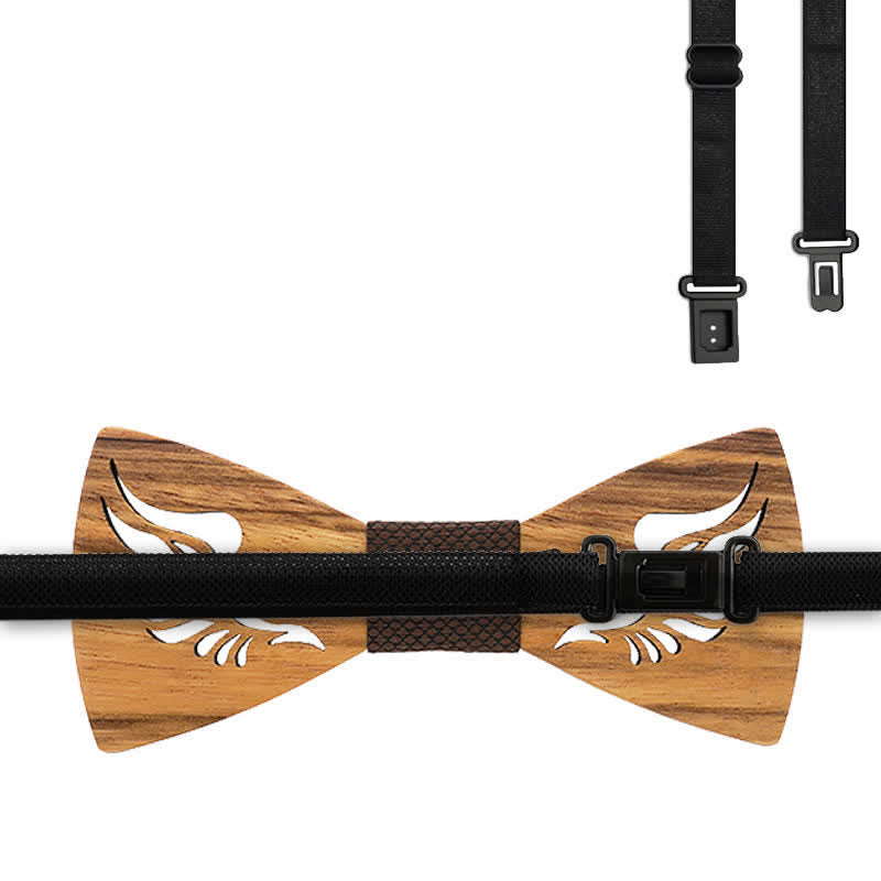 Lot de 3 nœuds papillon en bois à ailes creuses pour homme