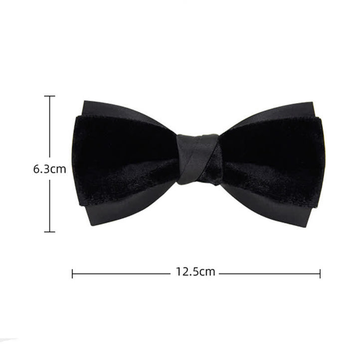 Nœud papillon double épaisseur en velours bicolore pour homme - image 4