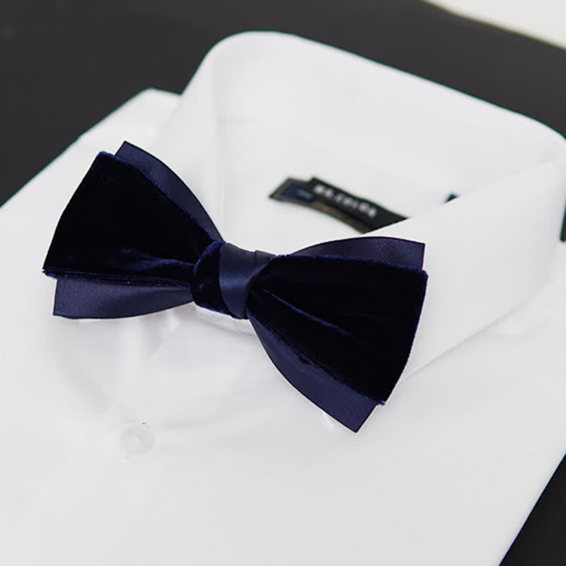Nœud papillon double épaisseur en velours bicolore pour homme - image 9