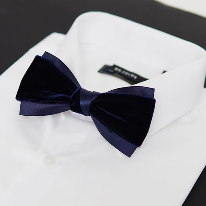 Nœud papillon double épaisseur en velours bicolore pour homme - image 9