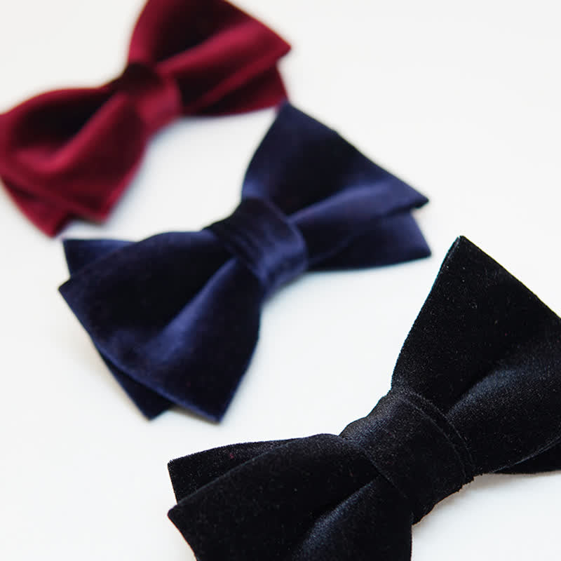 Nœud papillon luxueux en velours double épaisseur pour homme