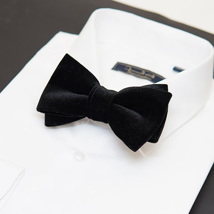 Nœud papillon luxueux en velours double épaisseur pour homme