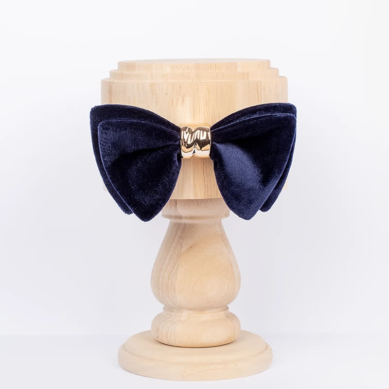 Nœud papillon en velours métal doré rose pour homme style papillon