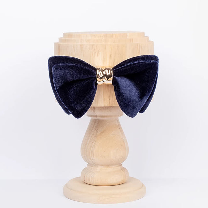 Nœud papillon en velours métal doré rose pour homme style papillon