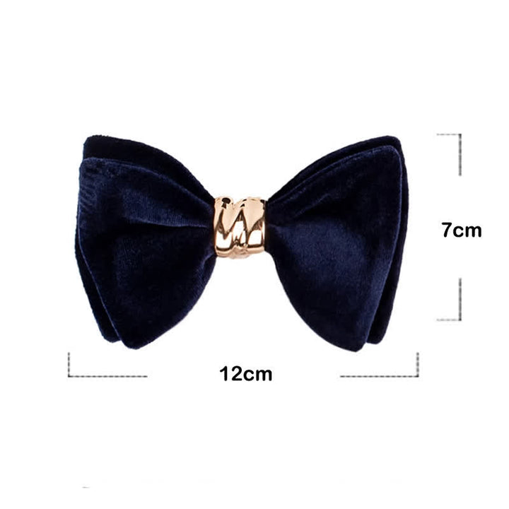 Nœud papillon en velours métal doré rose pour homme style papillon