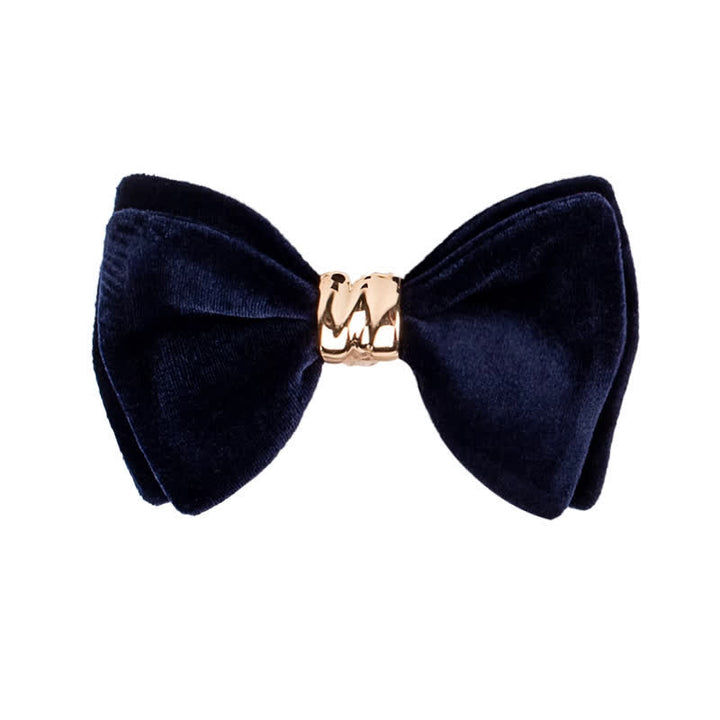 Nœud papillon en velours métal doré rose pour homme style papillon