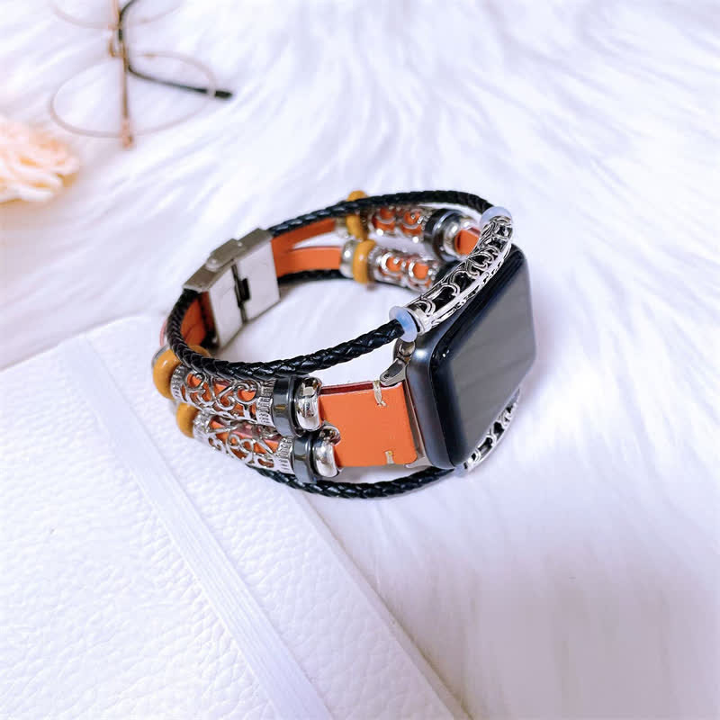Bracelet de montre rétro multicouche en métal
