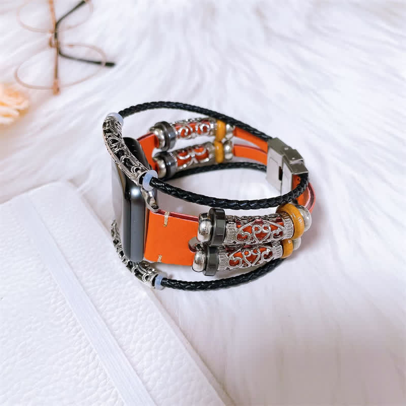 Bracelet de montre rétro multicouche en métal