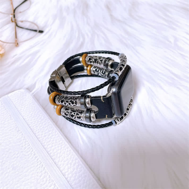 Bracelet de montre rétro multicouche en métal