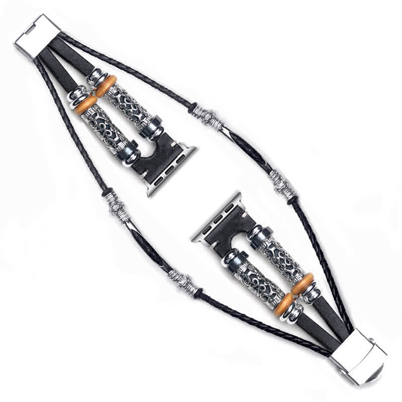 Bracelet de montre rétro multicouche en métal