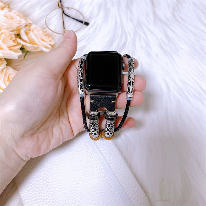 Bracelet de montre rétro multicouche en métal