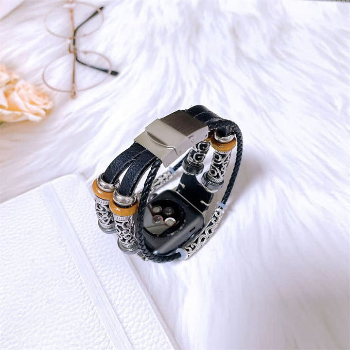 Bracelet de montre rétro multicouche en métal